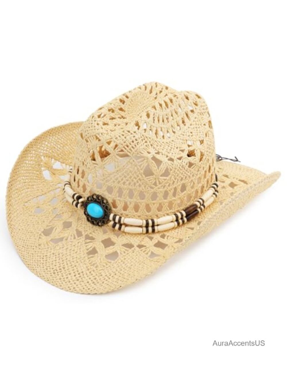 Straw Cowboy Hat Wide Brim Western Sun Beach Hat Unisex